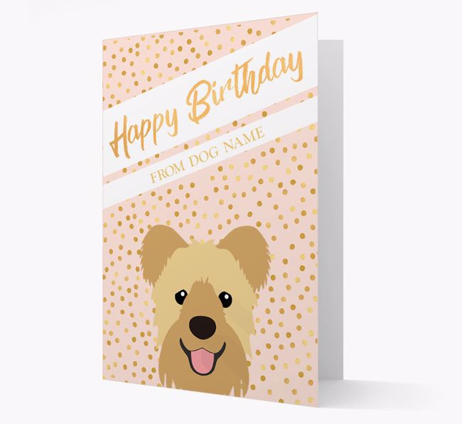 Personalised 'Happy Birthday' Gold Detail {breedFullName} Card